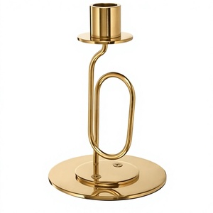 <b>Antique</b> <b>Brass</b> Finished <b>Brass</b> and Glass Votive Metal Gold Plated Candle Stand - Product Image 1