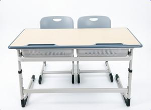 Ensemble de bureau et chaise réglables personnalisables de bonne qualité pour l'école, bureaux et chaises d'école, chaise et table doubles pour étudiants - Product Image 3