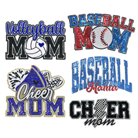 Custom 3d Geborduurde Honkbal Moeder Patches Nieuw Ontwerp Logo Letter Sport Chenille Patch Ijzeren Kleding Voor Hoed