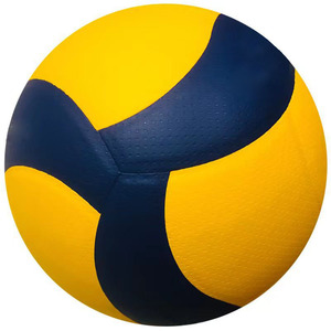 Ballon de Beach-Volley Professionnel Personnalisé OEM DOM pour Entraînement et Match, Jaune Bleu Marine, en PVC, PU, TPU, Cuir, Taille 5, Vente en Gros - Product Image 1