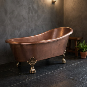 Hammered Pure Copper Luxury Freestanding Oval Bathtub Handcrafted <b>Bath</b> Barrel <b>for</b> Home & Hotel Use-Indian Home Crafts - Product Image 3