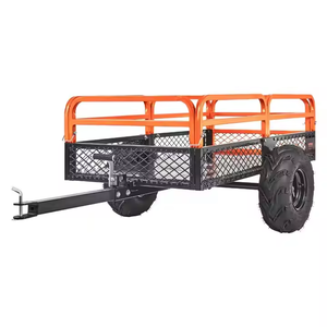 Chariot à benne basculante en acier robuste de 15 pieds cubes, capacité de 1500 lb, remorque utilitaire de jardin, côtés amovibles, lit basculant à commande au pied, pelouse-OEM - Product Image 1