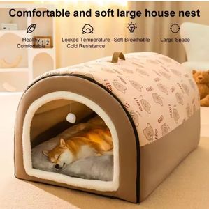 Abnehmbares Haustierbett Gemütliches Haustiernest für Kleine und Mittlere Hunde Katzen Winter Warmes Hundeschlafbett Komfortables Tierhaus Haustierzubehör - Product Image 1