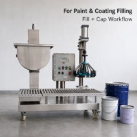Équipement automatique de remplissage et de bouchage de peinture avec convoyeur à rouleaux, machine de remplissage de seaux pour peinture, revêtements et matériaux liquides