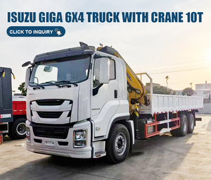 Camión grúa de plataforma Isuzu GIGA de Japón, 6x4, 10 ruedas, grúa Palfinger de 10 toneladas para transporte de maquinaria pesada - Product Image 4