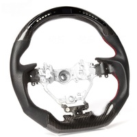 Volant personnalisé en fibre de carbone véritable avec LED de vitesse et compte-tours pour Lexus IS NX GS ES 2014-2020, fond plat, 3 boutons
