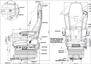 Siège de remplacement pour conducteur de camion lourd avec suspension amortissante pour camions miniers et véhicules utilitaires - Product Image 3