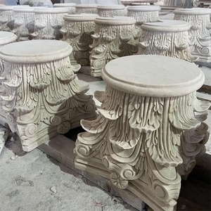 Haute qualité sculpté à la main en marbre naturel colonne <span class=keywords><strong>capital</strong></span> personnalisé pierre pilier haut pour la décoration de la maison - Product Image 4
