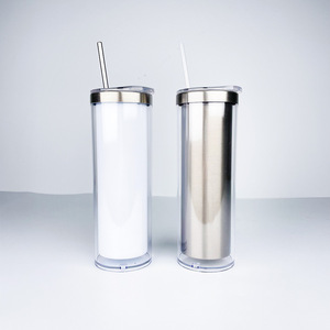 Gobelet isotherme sous vide en acier inoxydable de 20 oz, anti-fuite, à double paroi, à paillettes, droit, portable, vierge pour sublimation - Product Image 3