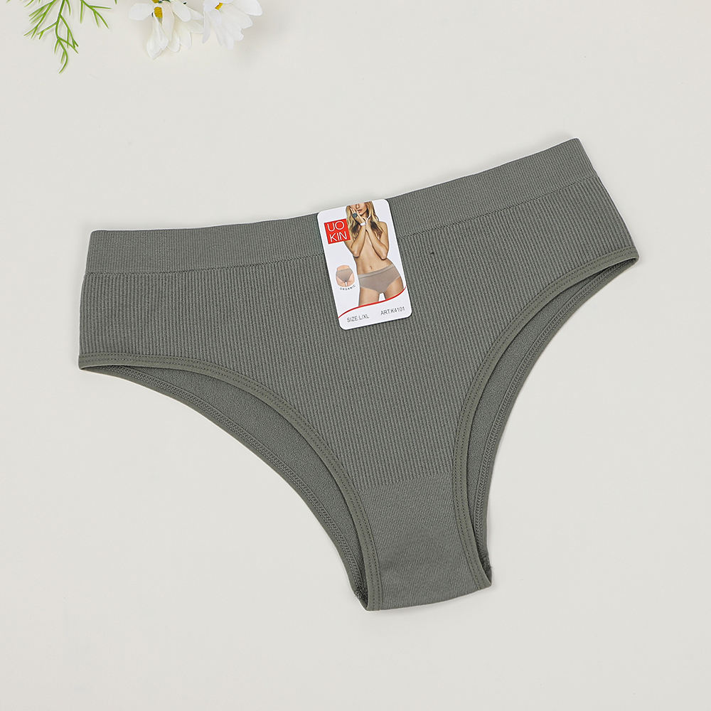 Wholesale Solid Color Seamless Panties Ladies Underwear Woman Smooth Touch Feeling Comfortable Brazilian Panties 12 Pcs Pack