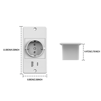 Bande d'alimentation encastrée de petite taille 4000W prise de courant encastrée pour meubles prise de bureau avec USB-A ports de USB-C connecter