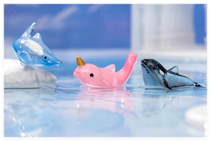 Océan résine requin dauphin baleine enfants se baignant mignon dessin animé animaux figurine jouet miniature kawaii jouer ensemble Aquarium aménagement paysager - Product Image 4