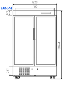 2-8 ℃   Réfrigérateurs biomédicaux à double porte de 1006 litres, réfrigérateur de pharmacie, usage médical - Product Image 5