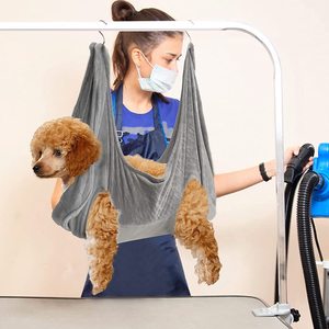 Dog Cat Hammock Gray Flannel Pet Nail Trimming Support For Small Medium Dogs Cats Grooming Care - Product Image 1