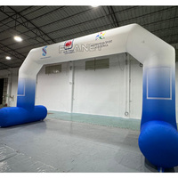 Logo personnalisé marque début finition arches publicitaires gonflables course de marathon arc cible gonflable avec ventilateur