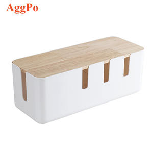 Boîte de gestion des câbles-Boîte d'organisation de cordon de style en <span class=keywords><strong>bois</strong></span> et couvercle pour fils de télévision, ordinateur, routeur, concentrateur USB et sous le bureau - Product Image 1