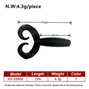 7cm/4,3G señuelo de pesca dos colas Grub <span class=keywords><strong>Twin</strong></span> Tails señuelo suave Lucio bajo SPIRON <span class=keywords><strong>TWIN</strong></span> aparejo de pesca - Product Image 2