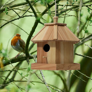 Garden Country Cottages Hanging Waterproof Wooden Spray Paint Treatment Wood Bluebird Box Houses for Outdoor - Product Image 5