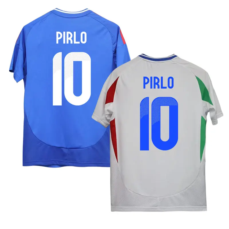 Top quality Italy National Team Wear Blue Color Soccer Jerseys Italian PIRLO 10# soccer jersey