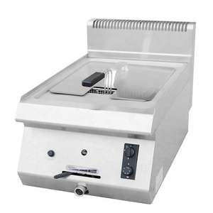 Friteuse professionnelle à gaz Kingbetter, double cuve en acier inoxydable, 400 mm de profondeur, 10 kW, certifiée CE, à double brûleur, pour friture - Product Image 4