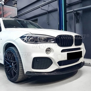 For BMW X5 F15 M Sport 2013-2018 Front Bumper <b>Splitter</b> Lip Spoiler Diffuser Glossy Black Carbon Fiber Look - Product Image 4
