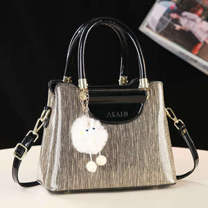 New Patent Leather Women's Handbags Fashionable All-Match Shoulder Crossbody Cute <b>Sequined</b> Zipper Bucket Bags - Product Image 2