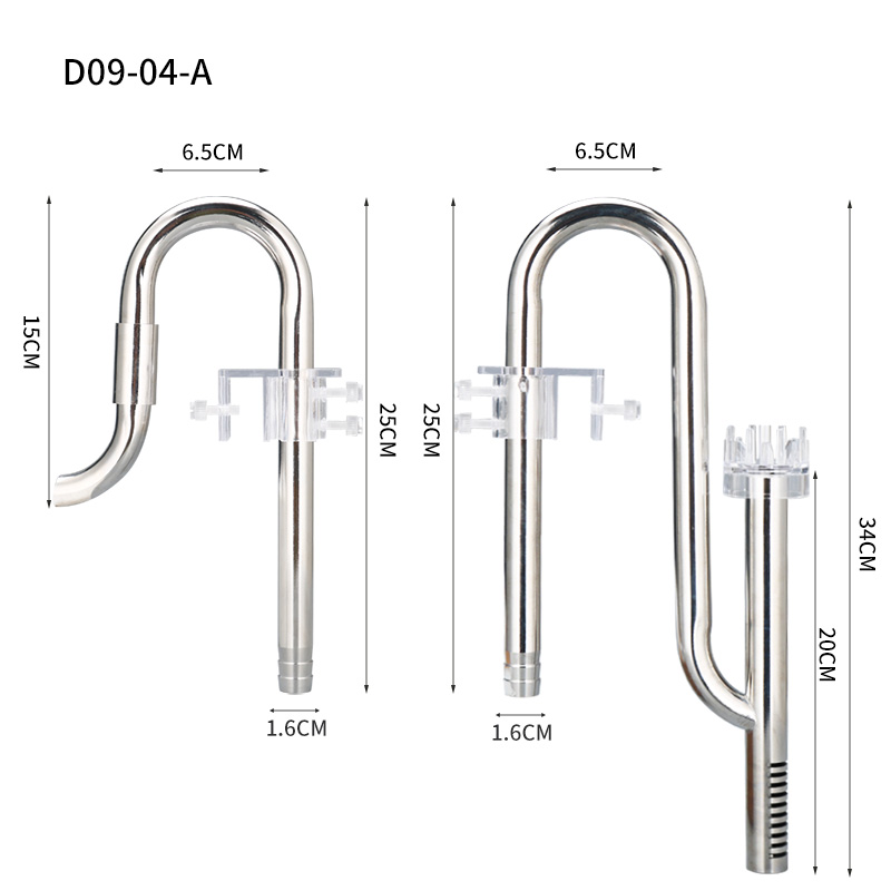 ZRDR WYIN Aquarium lily pipe stainless steel inlet and outlet pipe set for fish tank water pipe with filter cartridge