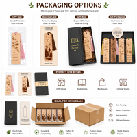 Marque-page en bois personnalisé en gros, gravé au laser, en bois recyclé avec pompon