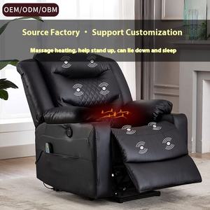 Canapé électrique simple et fonctionnel en cuir de vachette en cuir véritable pour petit appartement salon Home cinéma confortable - Product Image 5