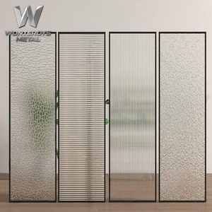 Paravent <span class=keywords><strong>de</strong></span> séparation <span class=keywords><strong>de</strong></span> pièce <span class=keywords><strong>de</strong></span> luxe en verre trempé laminé avec fil doré et cadre en acier inoxydable noir pour dressing et chambre - Product Image 2