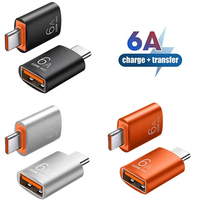Adaptor USB C ke USB3.1 5Gbps/120W, Adaptor Tipe C Pria ke USB Wanita Warna Hitam untuk Smartphone, PC, Laptop, Tablet, Keyboard, Dll.