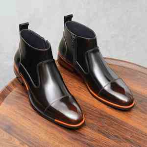 Mocasines Británicos Penny Loafers para Hombre, de Cuero Genuino, Punta Cuadrada, Sin Cordones, Zapatos Formales de Negocios, Estilo Casual Británico de Verano - Product Image 6