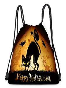 Factory Wholesale Halloween Trick or Treat String Candy Gift Bag Cartoon Polyester <b>Drawstring</b> <b>Backpack</b> - Product Image 6