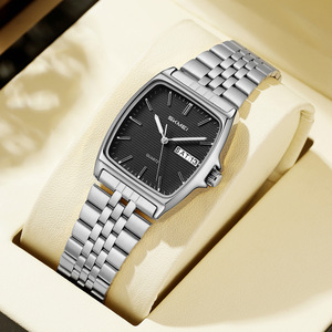 <b>Men's</b> and Women's Steel Strap Quartz <b>Watch</b> with Sunday Calendar and Business Design for Wrist - Product Image 5
