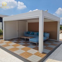 Véranda en verre pliable en aluminium, aucun permis de construction requis pour l'enclos de patio d'une villa