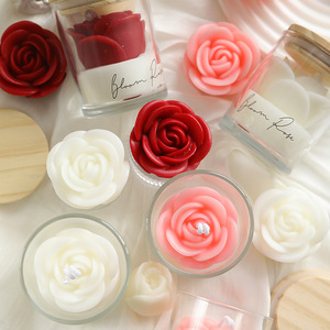 Bougie parfumée en gros pour la Saint-Valentin, senteur rose en pleine floraison, bougie parfumée florale <span class=keywords><strong>orientale</strong></span> romantique avec couvercle en bois pour la décoration intérieure - Product Image 5