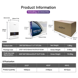 Calentador de Agua de 6000W con Protección ELCB, Pantalla Táctil, Elemento de Acero Inoxidable, Calentamiento Rápido, Control Remoto WiFi Personalizado, Directo de Fábrica - Product Image 5