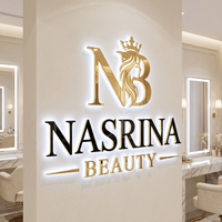 Enseigne LED personnalisée, publicité rétroéclairée, logo de bureau en métal doré, lettres d'enseigne, enseigne LED intérieure et extérieure, enseigne murale 3D LED