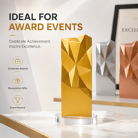 Trofeo de Resina con Corte de Diamante 3D, Forma Personalizada, HBL OEM ODM, Premio para Reuniones Anuales Empresariales, Recuerdo