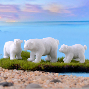 Miniatura de Oso Polar de Resina Simulada, Figuras Decorativas para Paisajes, Adornos de Oso Blanco de Dibujos Animados, Accesorios para Manualidades - Product Image 1