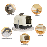 Vente en gros Bac à litière pour chat entièrement fermé avec accessoires anti-éclaboussures Conception en plastique facile à nettoyer Espace intérieur 20L