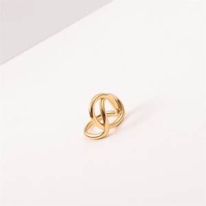 Delicate Trendy 18K Gold Plated <b>Titanium</b> Steel Hollow Irregular Knot <b>Rings</b> for Women-Anniversary & Wedding Jewelry - Product Image 2