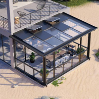 Nouveau modèle de véranda en alliage d'aluminium, véranda et serre en verre populaires, usine de véranda, serre de culture intérieure, véranda en aluminium