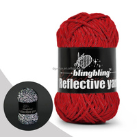 Amigurumi 2mm Reflective Yarn Crochet Safety Yarn High Visibility Crochet Yarn Children's Toy Crochet Yarn Pet Collar