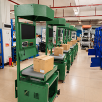 Système DWS statique automatique de dimensionnement et de pesage des colis avec lecteur de codes-barres et convoyeur à bande pour équipement logistique d'entrepôt