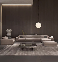Canapé modulaire en forme de L en velours pour salon, style nordique contemporain, hôtel, villa, canapé en éponge