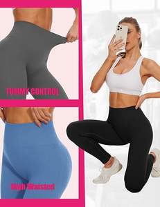 Consegna Rapida di Stock Oltremare: Leggings Sportivi Casual a Vita Alta, ad Asciugatura Rapida e Compressivi per Donne - Product Image 5
