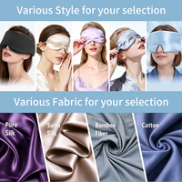 Masque de sommeil en soie et satin 100 % soie de mûrier, bleu foncé, personnalisable, réutilisable, avec logo – Vente en gros