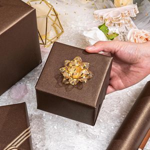 Yarcony Shimmer Chocolate Brown Wrapping Paper 17 In X 33 Ft Solid Color Pearly Lustre Gift <b>Wrap</b> For Versatile Occasions - Product Image 4