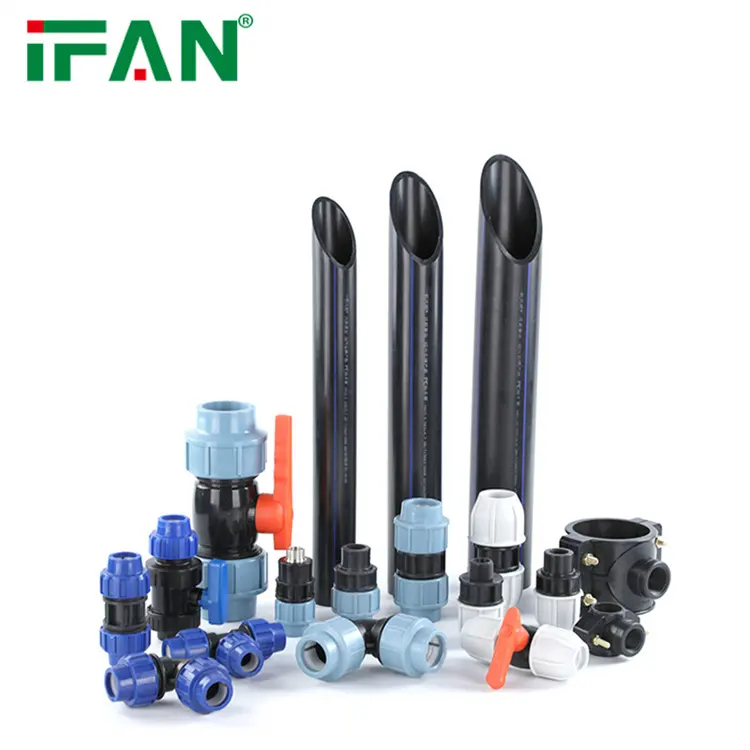 IFAN Bom Preço Encanamento Irrigação Acessórios Plástico PP Compressão Poly Hdpe Acessórios Para Sistema De Irrigação Por Gotejamento